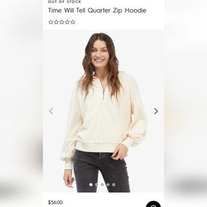 NWT Roxy Time Will Tell 1/4 Zip Hoodie